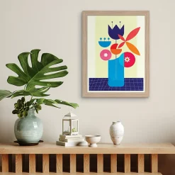 Affiche vase et fleurs multicolore l.30 x H.40 cm Dada Art