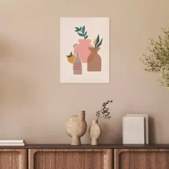 Affiche vase rose et terracotta l.30 x l.40 cm Dada Art