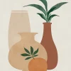Affiche vases et orange terracotta l.24 x l.30 cm Dada Art