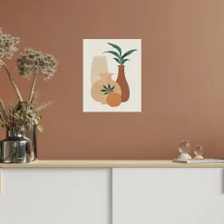Affiche vases et orange terracotta l.24 x l.30 cm Dada Art