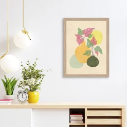 Affiche vases et plantes pastel sur fond beige l.30 x l.40 cm Dada Art
