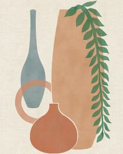 Affiche vases et pots sur fond beige l.24 x l.30 cm Dada Art