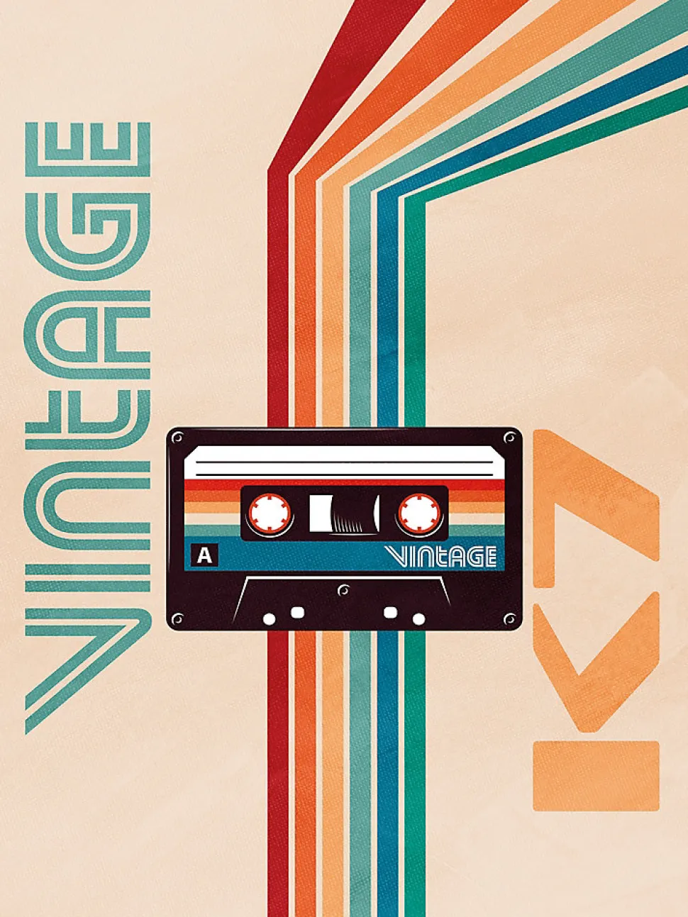 Affiche vintage cassette K7 l.30 x l.40 cm Dada Art