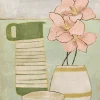 Affiche vintage fleur et cruche pastel l.24 x l.30 cm Dada Art
