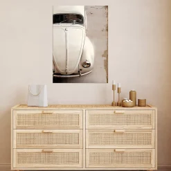Affiche voiture blanche vintage l.50 x l.70 cm Dada Art