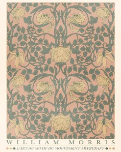 Affiche William Morris rose Dada Art l.40 x H.50 cm