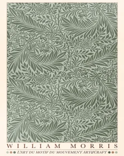 Affiche William Morris vert foncé Dada Art l.40 x H.50 cm