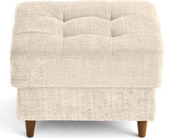 Anna - pouf en velours texturé - pieds en bois - Lisa Design