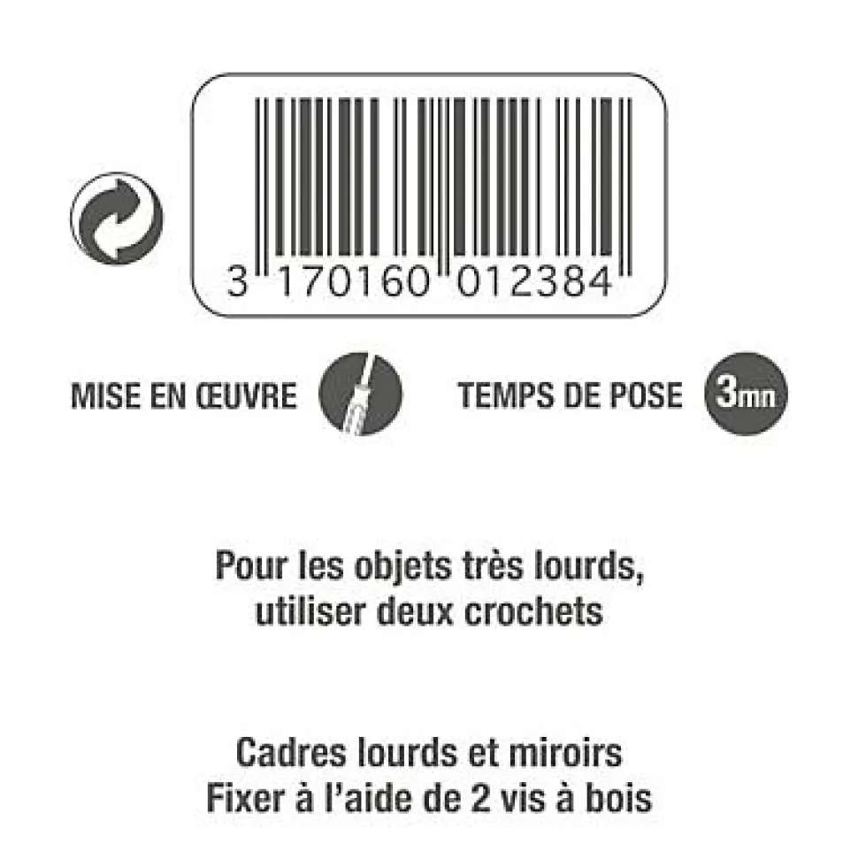 Anneau de suspension avec vis à bois. vendu par 4 pièces