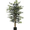 Arbre artificiel plante artificiel ficus banian hauteur 1,3 m tronc branches liane lichen feuilles grand réalisme pot inclus