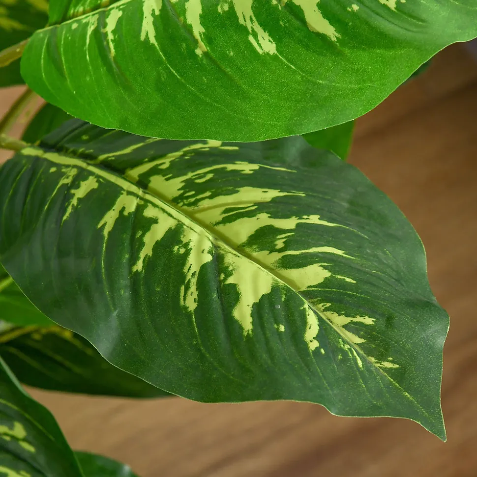 Arbre artificiel plante artificielle Calathea H. 95 cm tronc branches lichen feuilles grand réalisme pot inclus