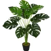 Arbre artificiel plante artificielle Monstera H. 85 cm tronc branches lichen feuilles de tortue grand réalisme pot inclus