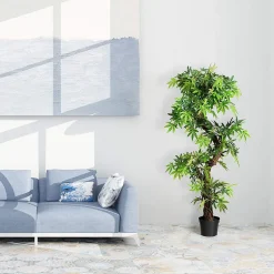 Arbre Artificielle en Pot Hauteur 160CM Art Floral Faux Bonsaï Decoration en Plastique Simulation Decorations Paysager