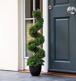 Arbre topiaire artificiel obélisque - Plante élégante - Arbuste artificiel pour votre jardin salon ou véranda