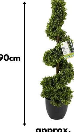 Arbre topiaire artificiel obélisque - Plante élégante - Arbuste artificiel pour votre jardin salon ou véranda