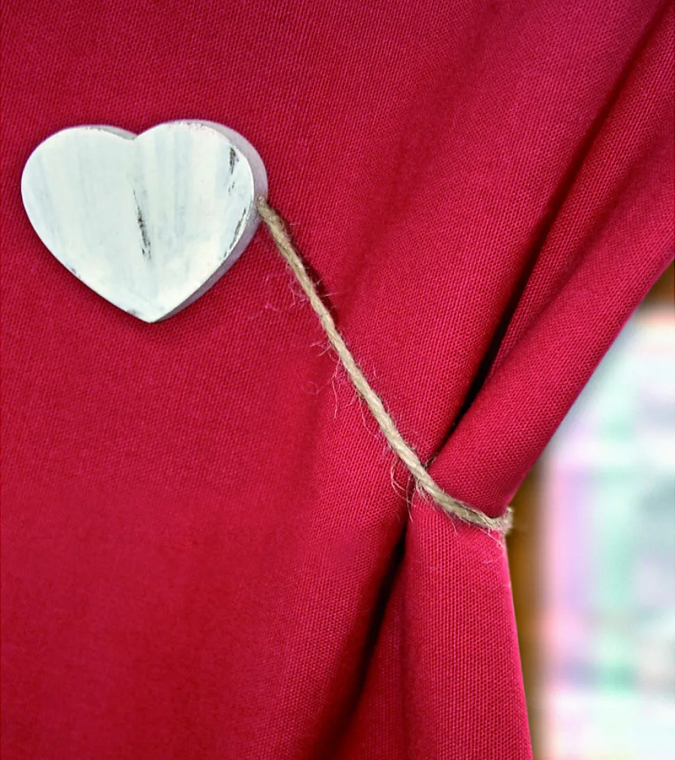 ARLY -Embrasse Magnétique Cœur en Bois - Sans Perçage