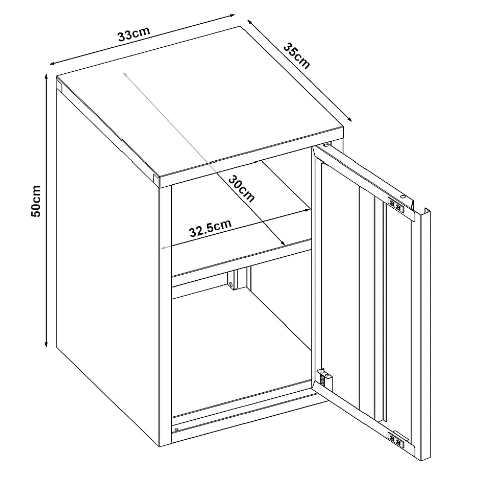 Armoire murale Burlöv 50 x 33 x 35 cm acier gris en.casa