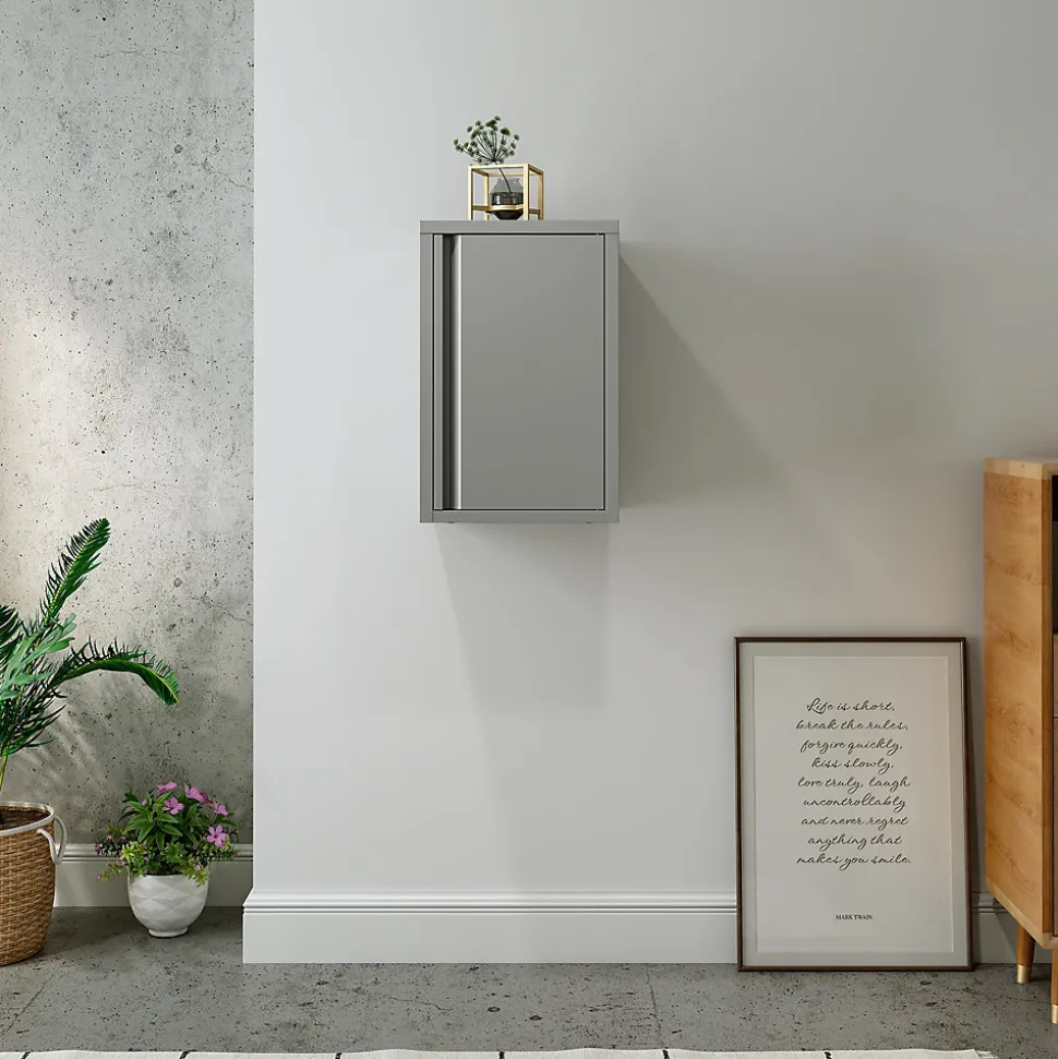 Armoire murale Burlöv 50 x 33 x 35 cm acier gris en.casa