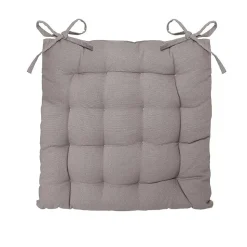 Assise de chaise matelassée coton 38 x 38 cm gris