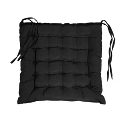 Assise matelassée 40 x 40 cm Polyester Uni Essentiel Noir