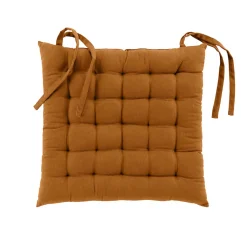 Assise matelassée en coton et polyester recyclé (38x38 cm - Marron Clair)