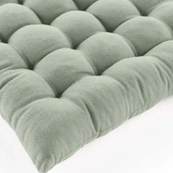 Assise matelassée en coton et polyester recyclé (38x38 cm - Sauge)