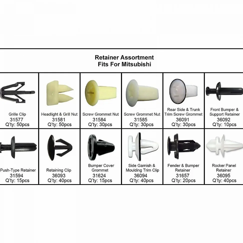 Assortiment de clip de garniture pour Mitsubishi 370 pcs