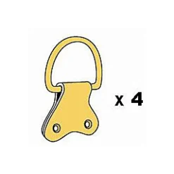 Attache étrier double 20 mm + fixations, coloris : Laiton. vendue par 4 pièces