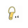 Attache étrier simple 15 mm + fixations, coloris Laiton. vendue par 4 pièces