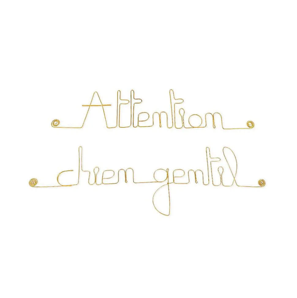 Attention chien gentil - Sculpture fil de fer 40-50 cm - Bijoux de mur