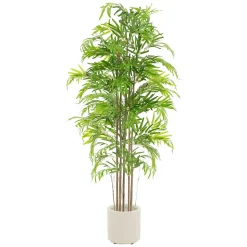 Bambou artificiel 180 cm, Plante artificielle grande avec tige en bois véritable