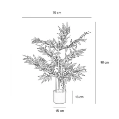Bambou artificiel 349 feuilles 90cm
