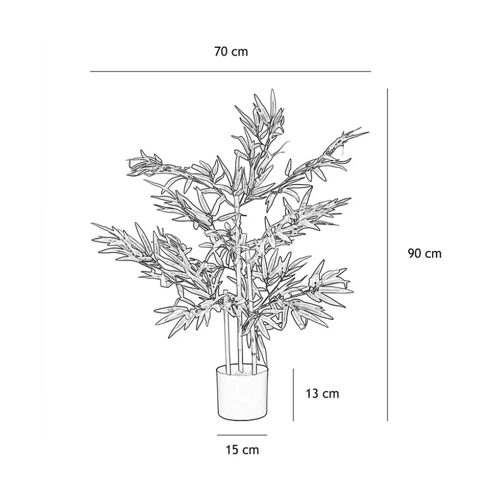 Bambou artificiel 349 feuilles 90cm