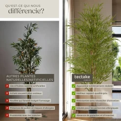 Bambou artificiel à l'aspect naturel très volumineux hauteur 180cm
