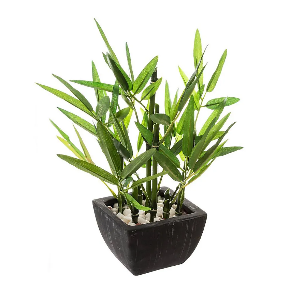 Bambou artificiel - pot en céramique - H26 cm - Atmosphera