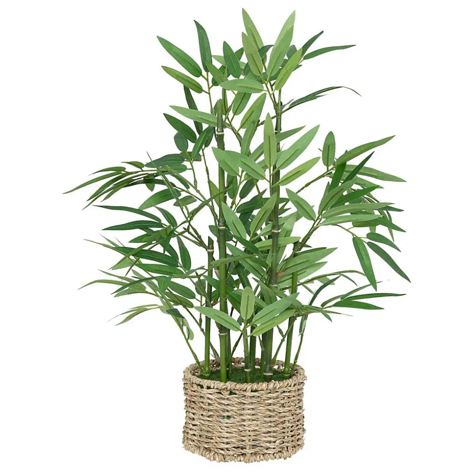 Bambou artificiel avec pot matériau naturel