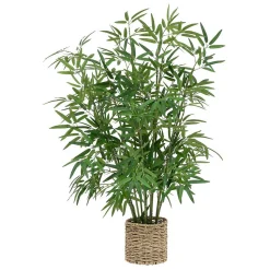 Bambou artificiel pot naturel H100cm vert - Atmosphera