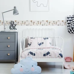Bande Décorative auto-adhésif ARBRES Arc-En-Ciel Boho Pour Chambre Enfants 10cm x 300cm