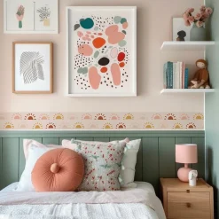 Bande Décorative auto-adhésif Pour Chambre Enfants SOLEIL Boho 10cm x 300cm