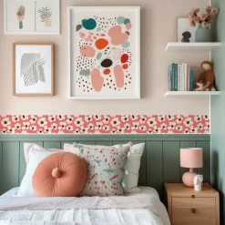 Bande Décorative auto-adhésif Pour Chambre FLEURS Plantes Nature 10cm x 300cm