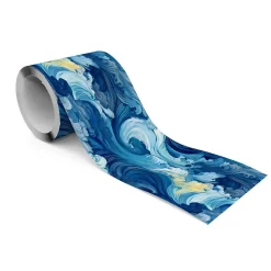 Bande Décorative auto-adhésif VAGUES Mer Océan Motif Pour Chambre 10cm x 300cm