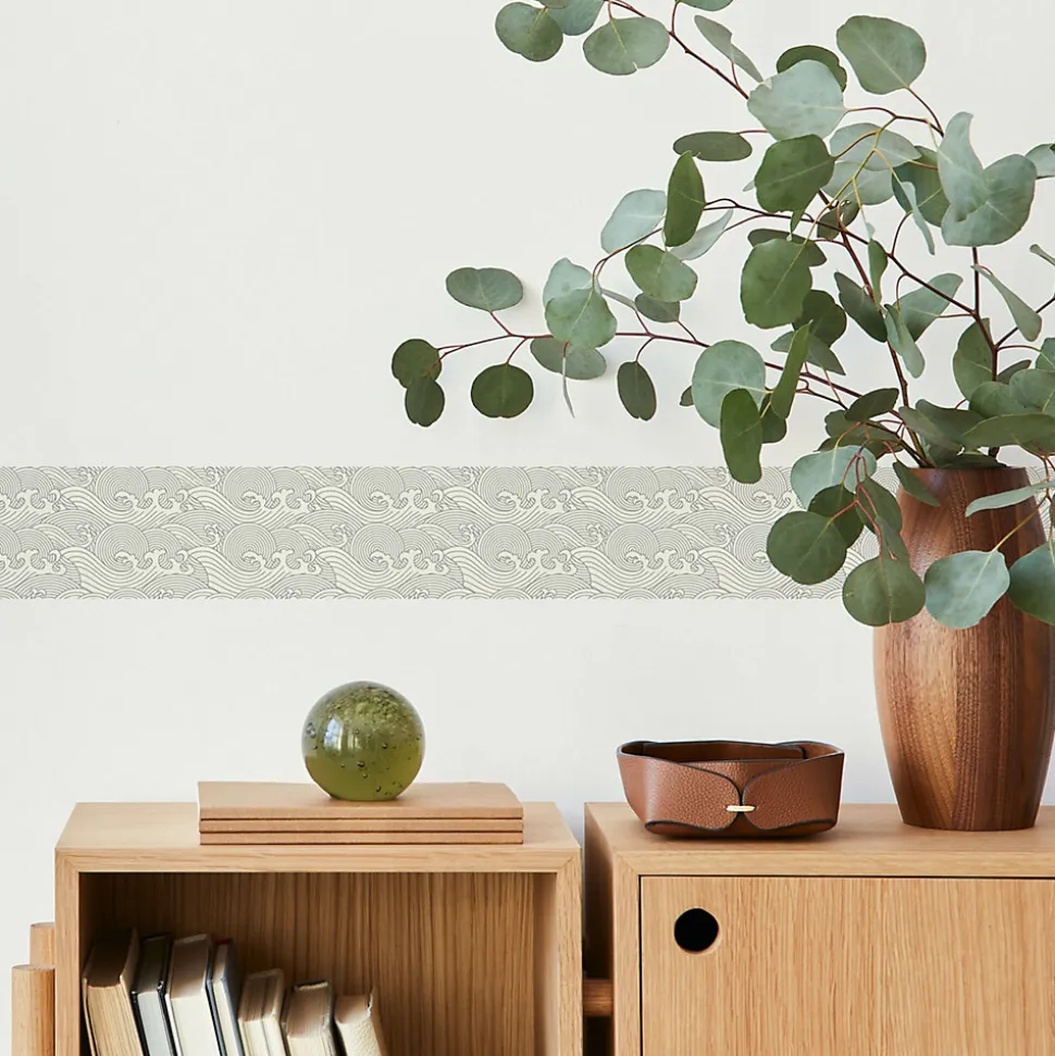 Bande Décorative auto-adhésif VAGUE Japonaise Motif Pour Chambre 10cm x 300cm