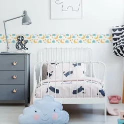 Bande Décorative auto-adhésif NUAGES Étoiles Lunes Pour Chambre Enfants 10cm x 300cm