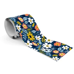Bande Décorative auto-adhésif FLEURS Colorées Plantes Pour Chambre 10cm x 300cm