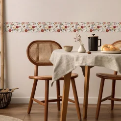 Bande Décorative auto-adhésif FLEURS Feuilles Plantes Pour Salon 10cm x 300cm