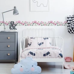 Bande Décorative auto-adhésif PIVOINES Fleurs Nature Pour Salon 10cm x 300cm