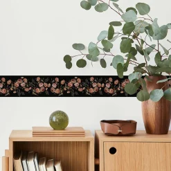Bande Décorative auto-adhésif ROSES Fleurs Feuilles Pour Chambre 10cm x 300cm