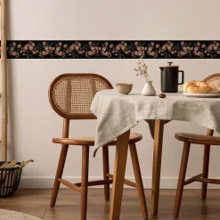 Bande Décorative auto-adhésif ROSES Fleurs Feuilles Pour Chambre 10cm x 300cm