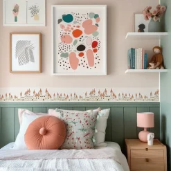 Bande Décorative auto-adhésif Château Aquarelle Pour Chambre Enfants 10cm x 300cm