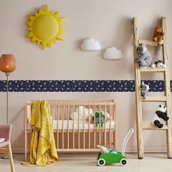 Bande Décorative auto-adhésif Pour Chambre Enfants COSMOS Fusées Spatiales 10cm x 300cm